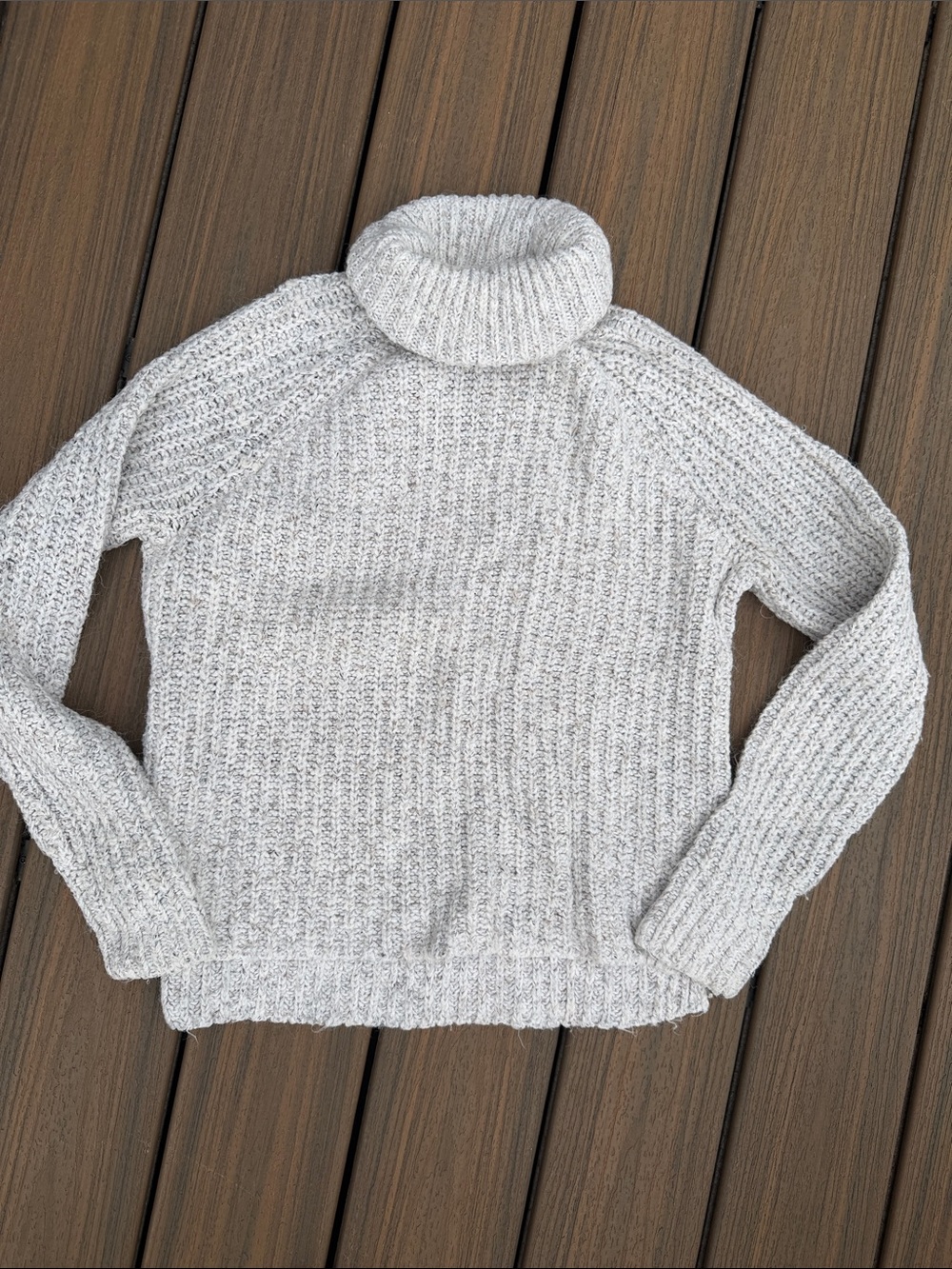 Abercrombie & Fitch Heather Light Gray Turtleneck Sweater